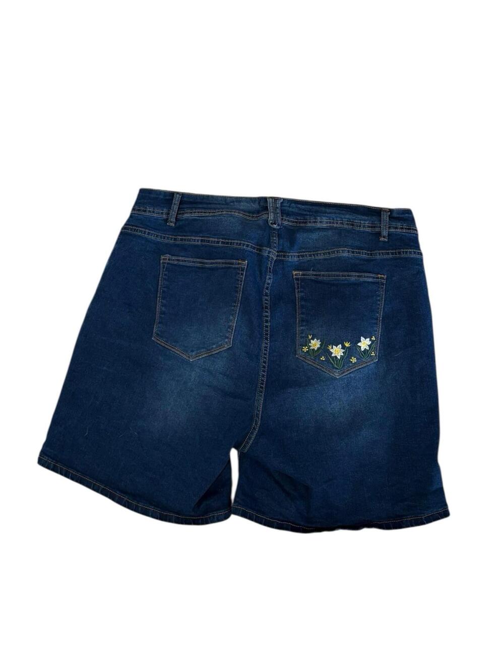 BloomChic Mom Denim Shorts Womens 20 Blue Stretch Jean High Rise Plus Casual